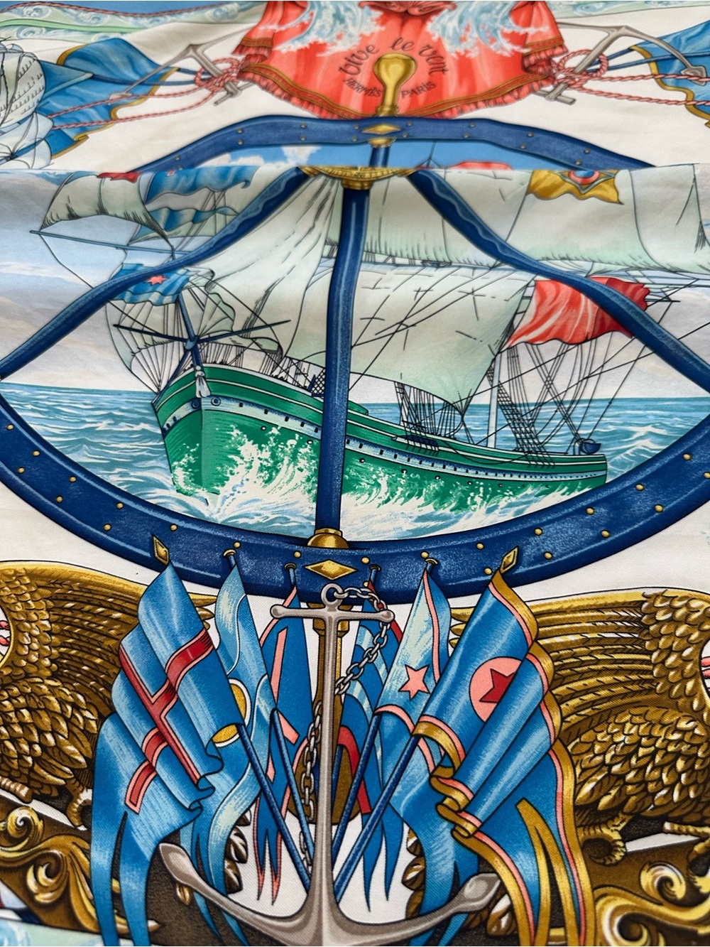 Hermes “Vive le Vent” Silk Scarf Carre 90cm. Vince Le Vent “Blow Into the Wind” - Picture 16 of 16